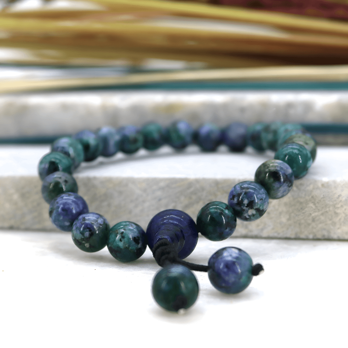 Azurite-Malachite Wrist Mala | Harmony and Inner Strength