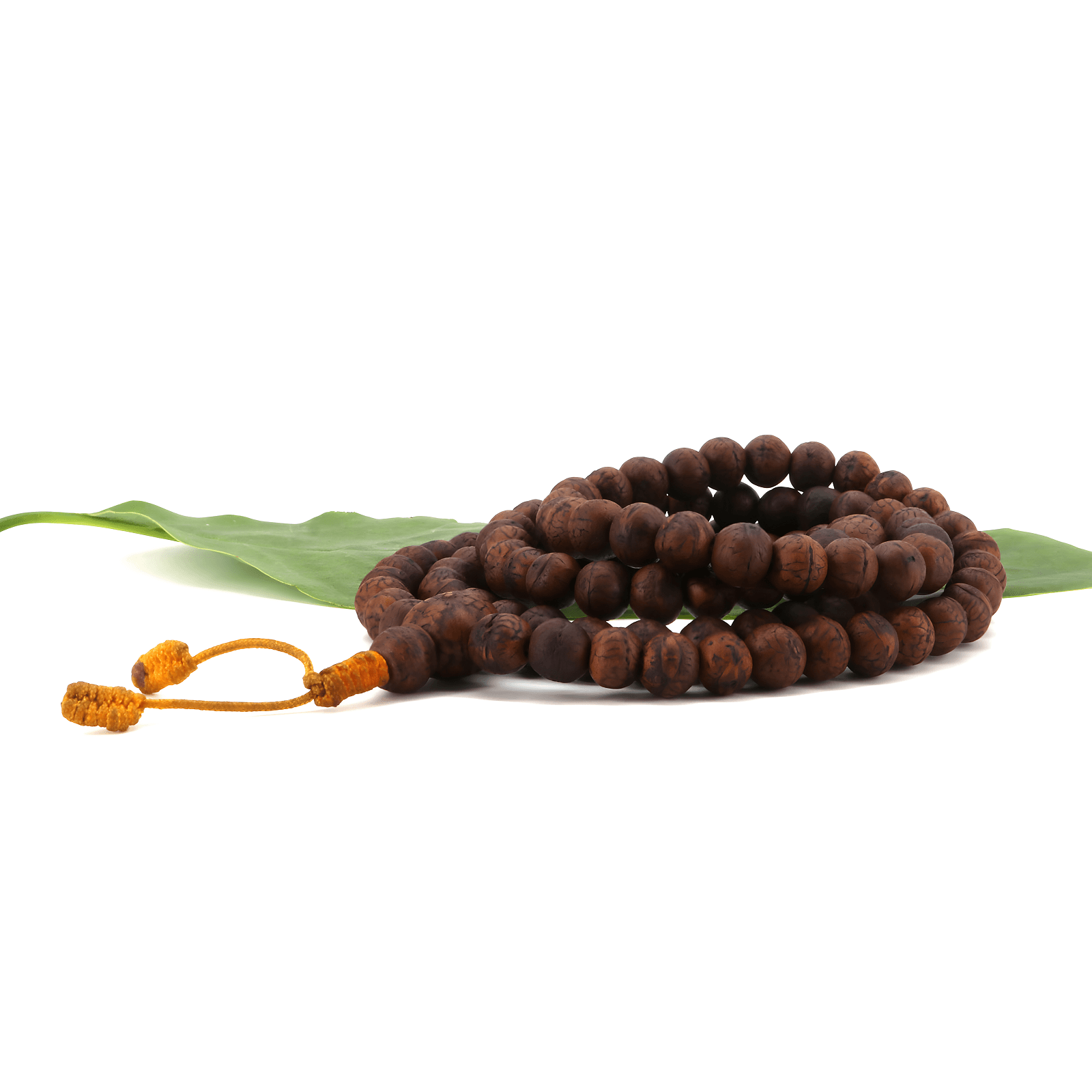 Bodhi-Samen Mala, ein kostbares Symbol der Erleuchtung, mit kleinen Adern und einer natürlichen, unverfälschten Farbe.