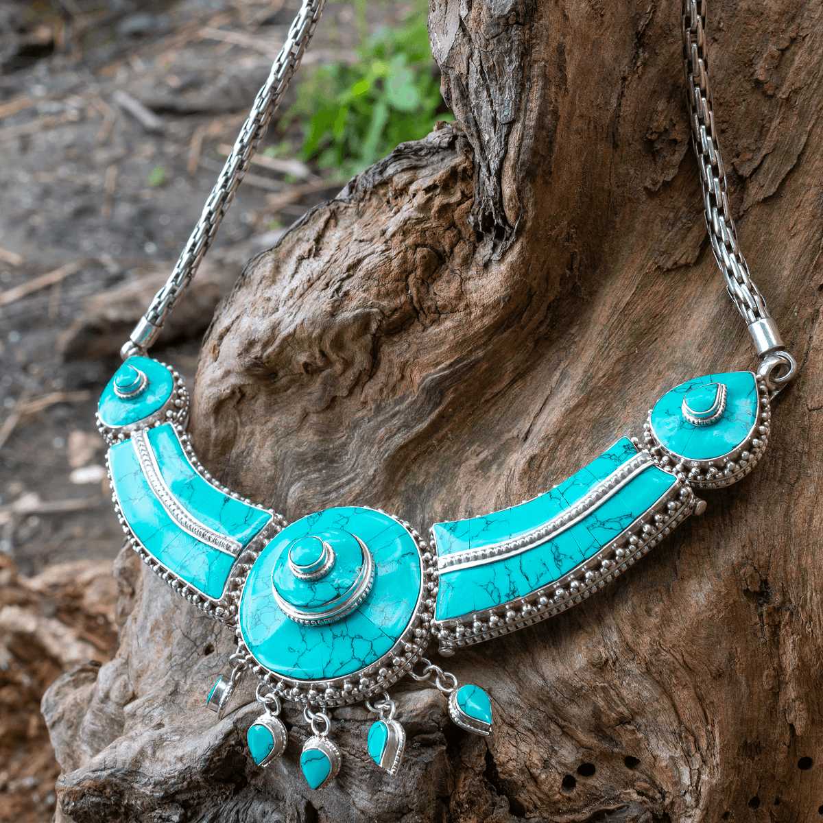 925 silver necklace - turquoise | clarity | handmade in Nepal | boho