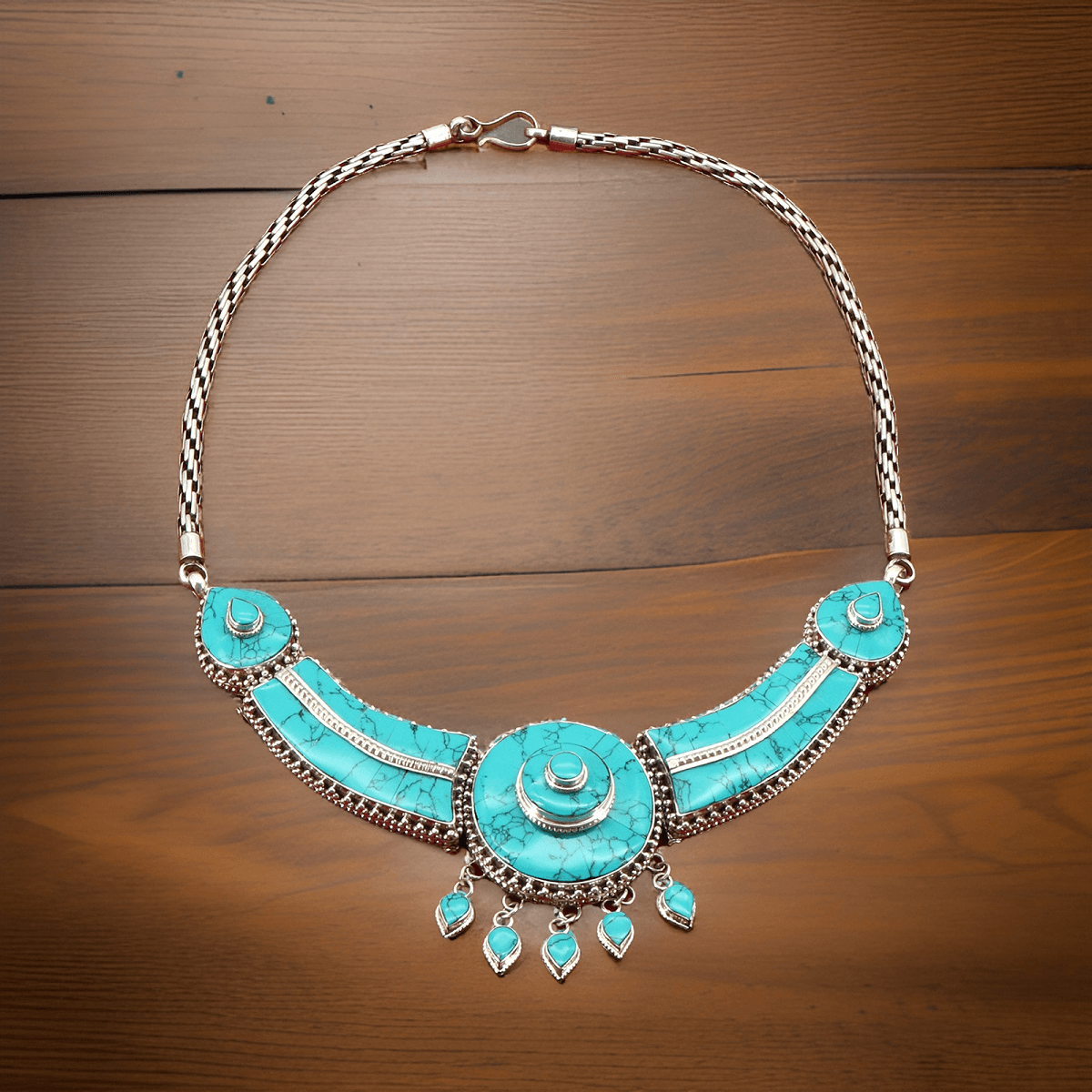 925 silver necklace - turquoise | clarity | handmade in Nepal | boho