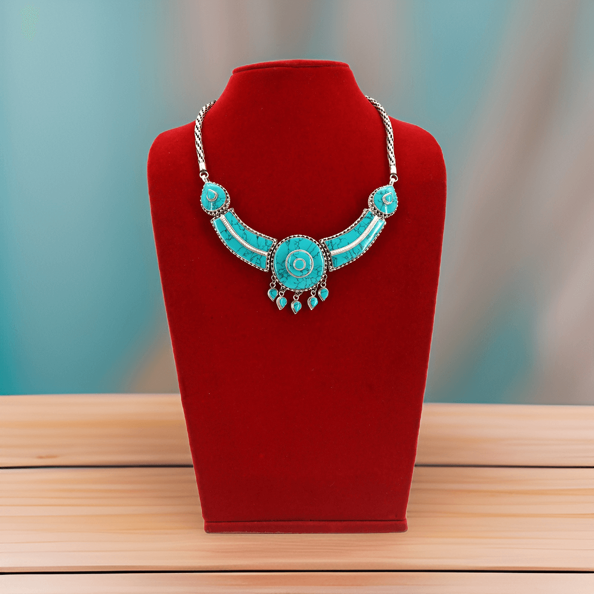 925 silver necklace - turquoise | clarity | handmade in Nepal | boho