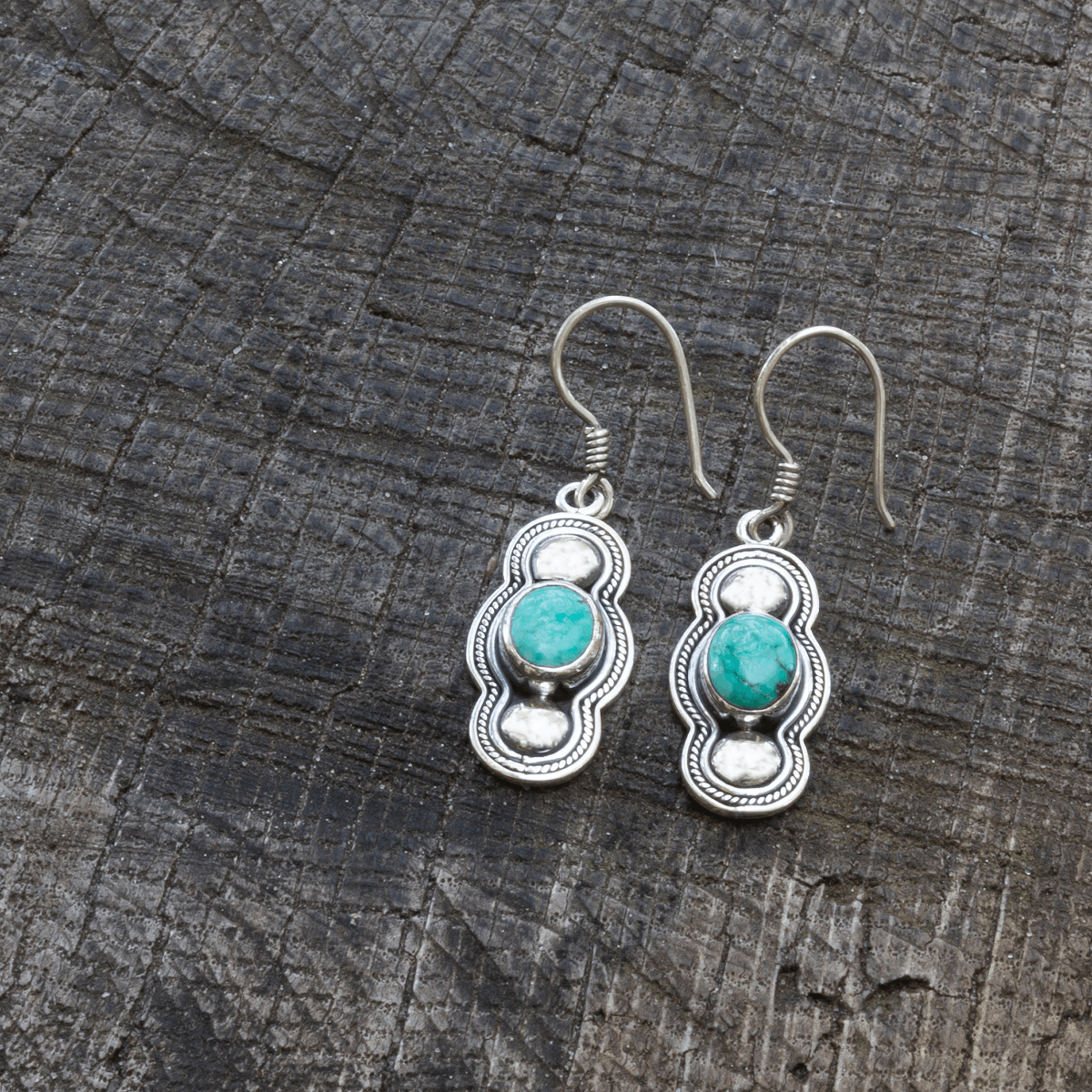 925 silver earrings - turquoise | Handmade in Nepal | Boho jewelry